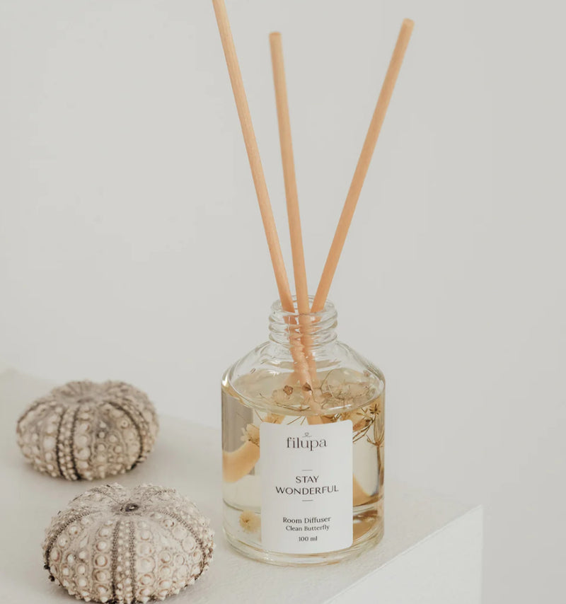 Room Diffuser Clean Butterfly 100 ml - Filupa - Duftpinde