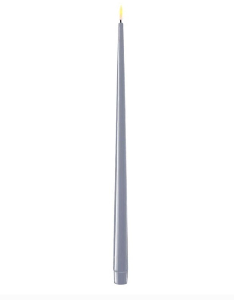 Real Flame LED Lys  - Deluxe Homeart - Støvet Blå - Kertelys 28cm 2stk.
