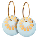 Bloom øreringe - Scherning - Stor - Cloud Blue/Gold