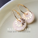 Bloom øreringe - Scherning - Stor - NUDE/Gold