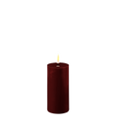 Real Flame LED Lys  - Deluxe Homeart - Mørk Bourgogne - Bloklys 5x10 cm