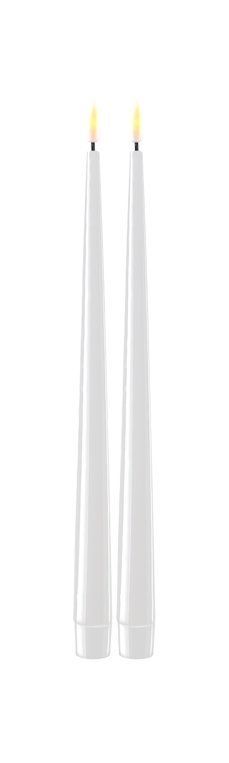 Real Flame LED Lys  - Deluxe Homeart - Hvid - Kertelys 28cm 2stk.