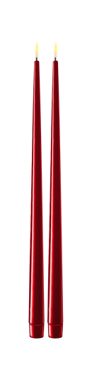 Real Flame LED Lys  - Deluxe Homeart - Bordeaux - Kertelys 38cm 2stk.