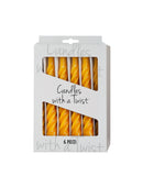 Snoede lys fra Candles with a Twist, Gul, Pakke m/6.