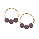 Glow Hoop Trio øreringe m/ 3 perler - Scherning - Bordeaux