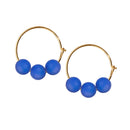 Glow Hoop Trio øreringe m/ 3 perler - Scherning - Royal Blue
