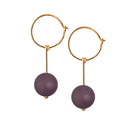 Glow Mat øreringe m/perle - Scherning - Lille - Bordeaux