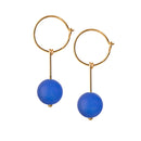 Glow Mat øreringe m/perle - Scherning - Lille - Royal Blue