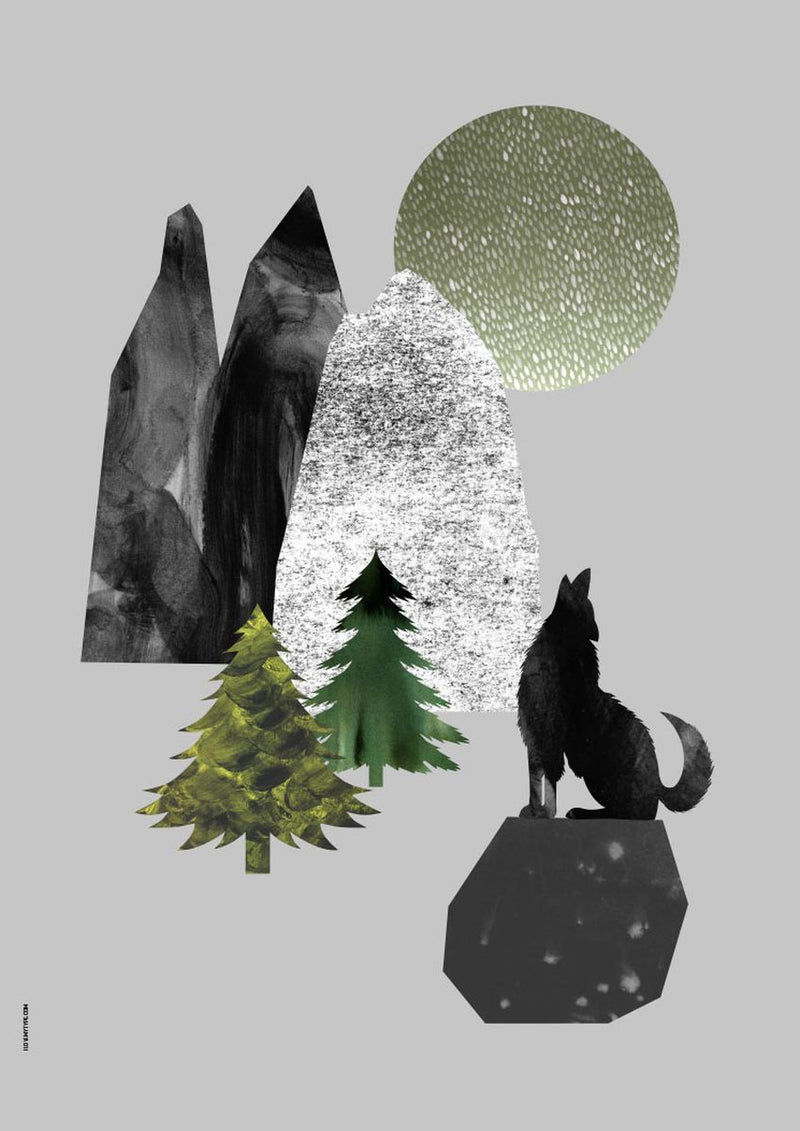 Wolf fra I Love My Type, Light Grey, A5 kort