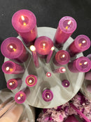 Real Flame LED Lys  - Deluxe Homeart - Magenta - Bloklys 7,5x15cm