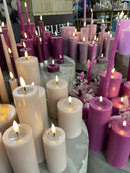 Real Flame LED Lys  - Deluxe Homeart - Magenta - Bloklys 7,5x12,5 cm