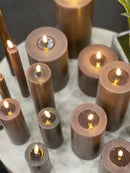 Real Flame LED Lys  - Deluxe Homeart - Mokka - Bloklys 7,5x20cm