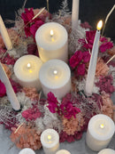 Real Flame LED Lys  - Deluxe Homeart - Hvid - Kertelys 28cm 2stk.