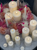 Real Flame LED Lys  - Deluxe Homeart - Hvid - Bloklys 5x20 cm