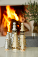 Juletræer fra OOhh collection, mahogni, sæt med 3, platinum