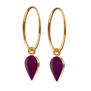 Spot Drop øreringe - Scherning - Bordeaux/Guld