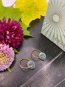 Flora øreringe - Scherning - Aquamarine/Gold