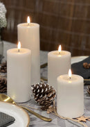 Real Flame LED Lys  - Deluxe Homeart - Hvid - Bloklys 5x15 cm