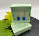Glow Mat øreringe m/perle - Scherning - Lille - Royal Blue