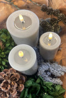 Real Flame LED Lys  - Deluxe Homeart - Sand - Bloklys 5x10 cm